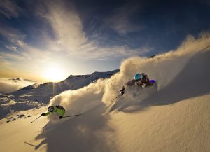 Skiing and snowboarding